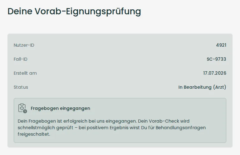 Status der ärztlichen Prüfung