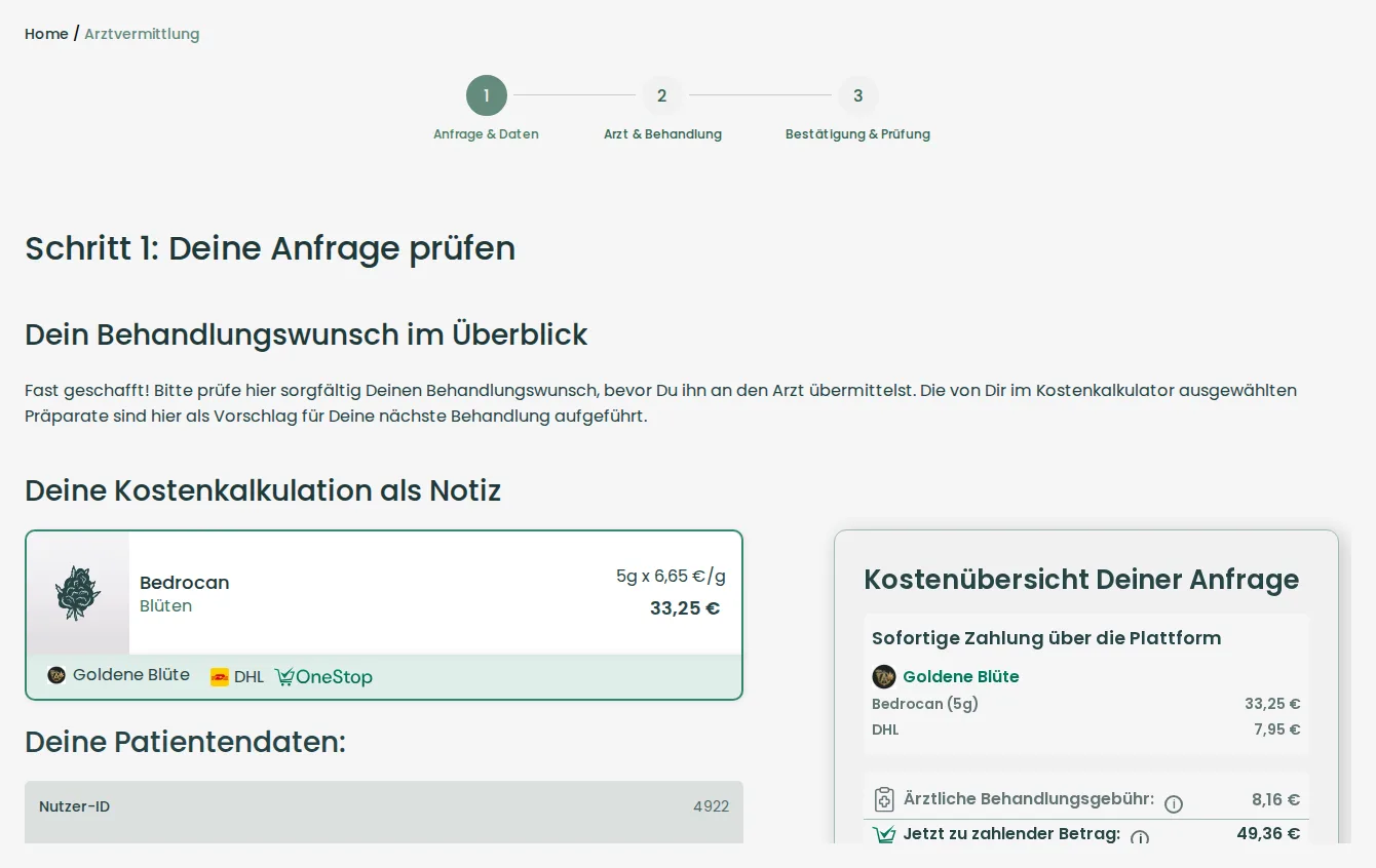 Schritt 1: Anfrage und Daten prüfen