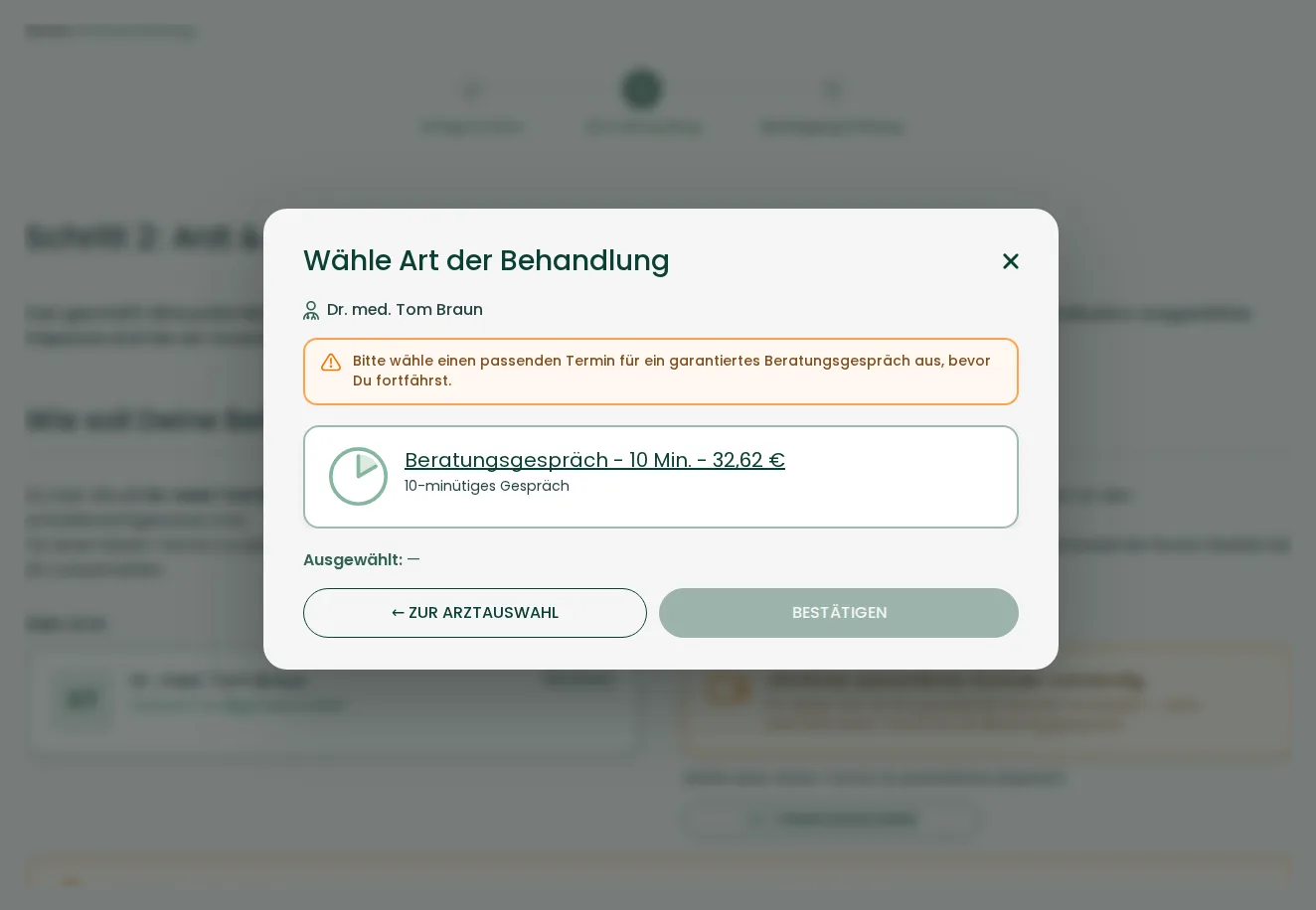 Termin mit Termingarantie reservieren