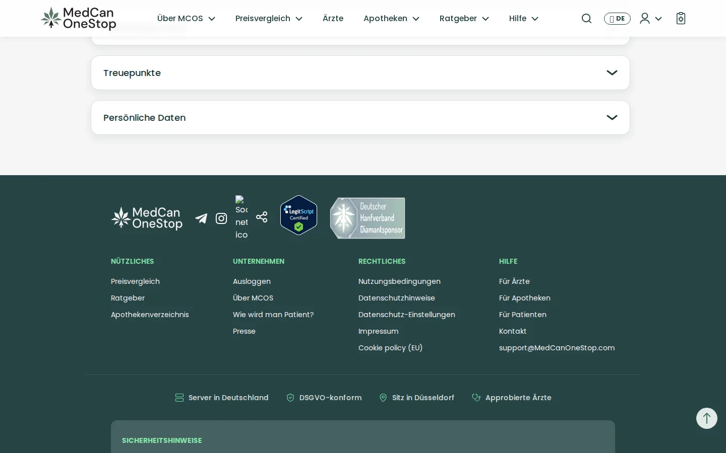 Übersicht der Anfragen im Dashboard