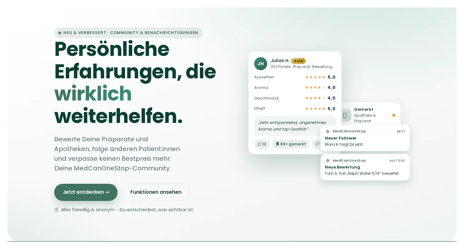 Die MedCanOneStop-Community im Überblick