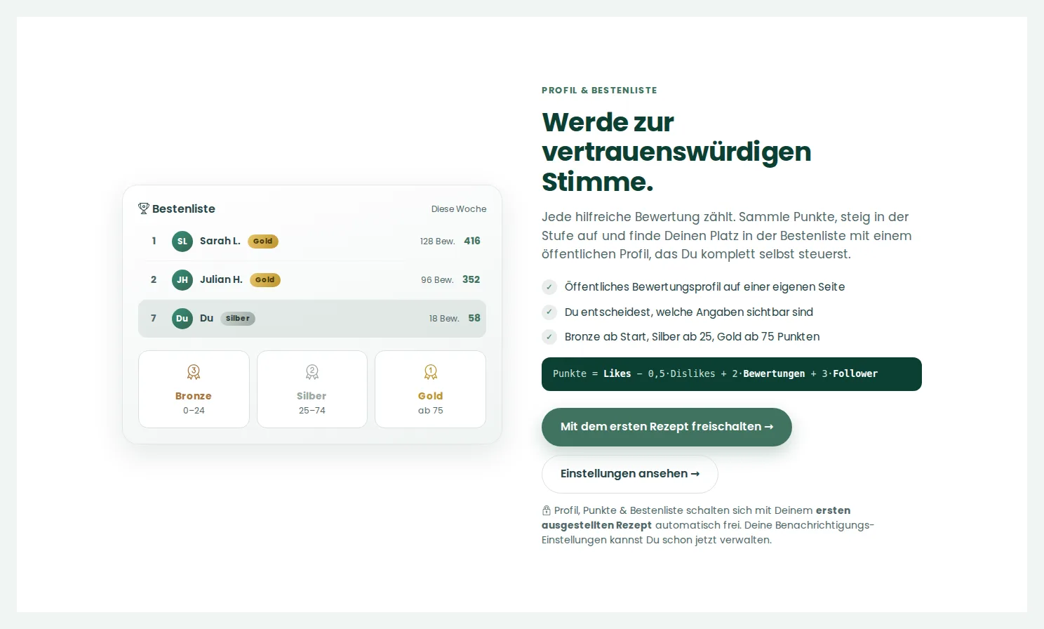 Punkte und Stufen