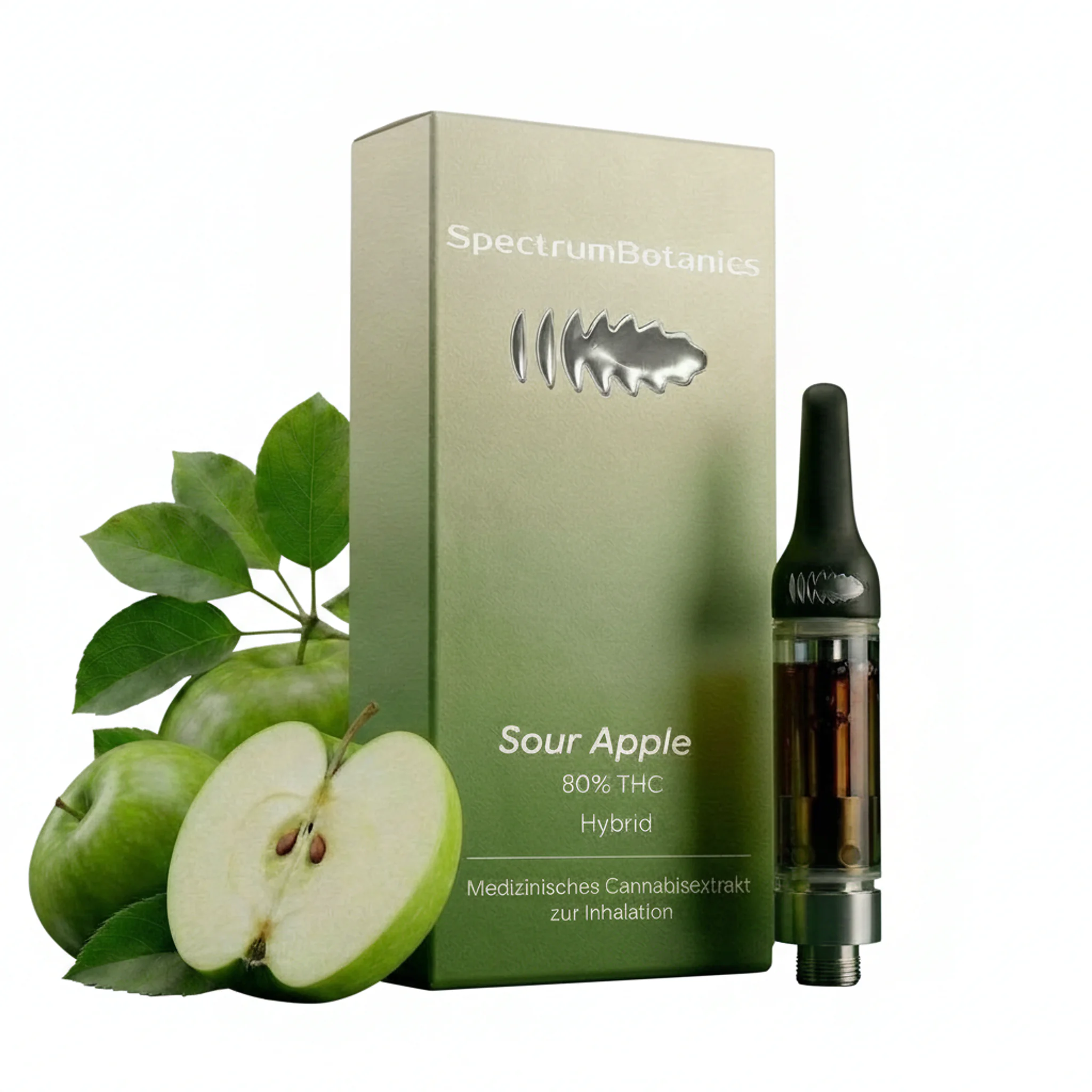 Image of THC Vape 80% Spectrum Botanics Sour Apple 0,5 ml + Gratis Akkuträger